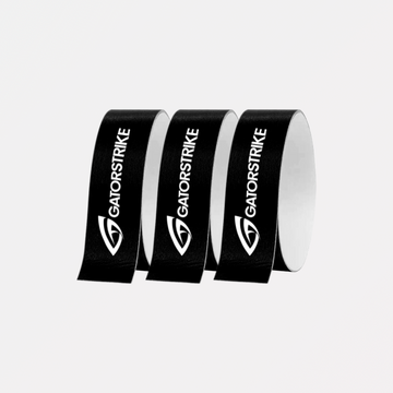Three black bands with GATORSTRIKE and a white logo, perfect as Edge Guard Tape for paddle protection.