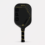 A black GOLD PRO SERIES T800 pickleball paddle with hexagon patterns, “GPS” text, and yellow accents; GatorStrike branding.
