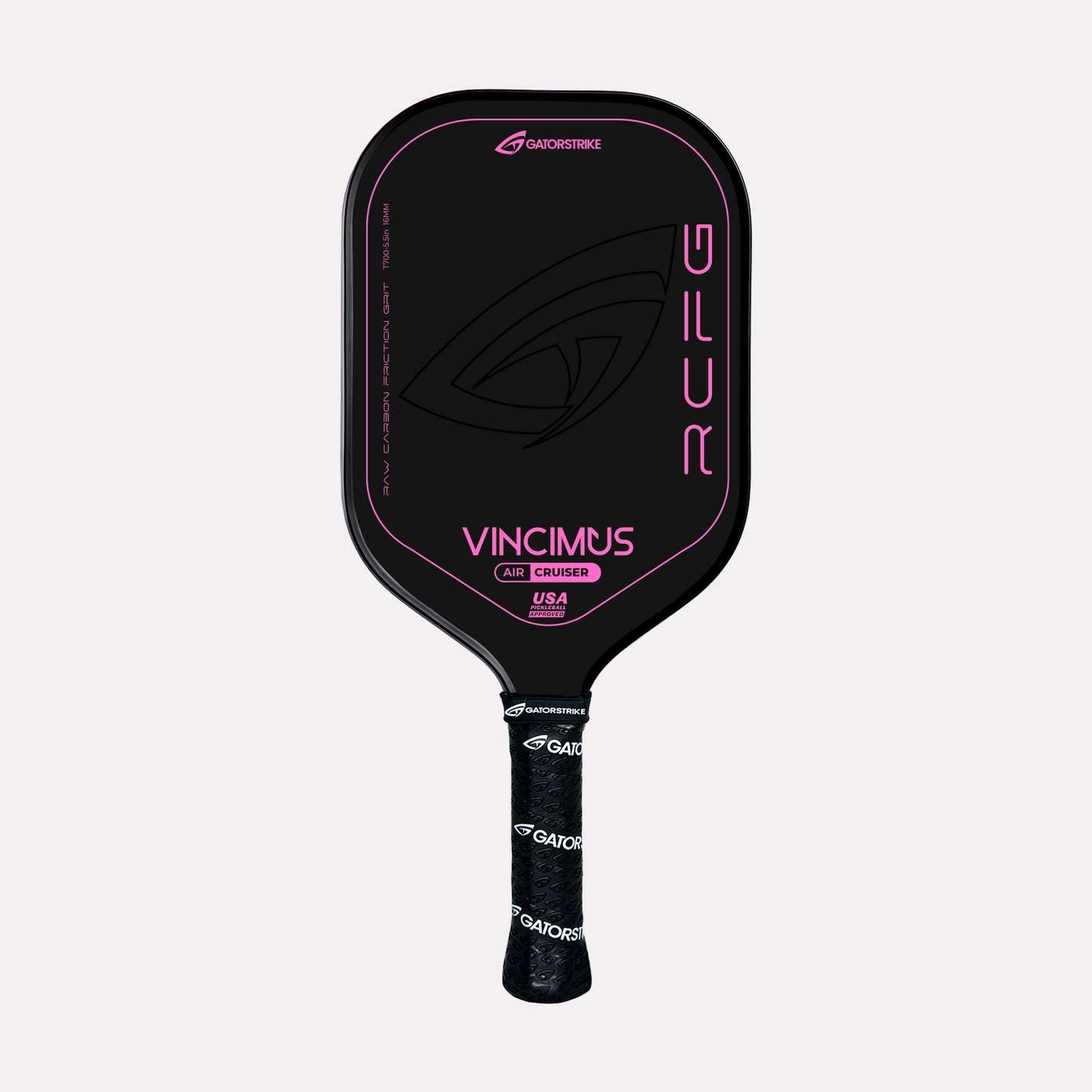 GatorStrike Vincimus Cruiser pickleball paddle in pink — Hybrid 16mm build, ideal for new players learning the kitchen game.
