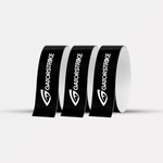 Three rolls of black Edge guard tape with GATORSTRIKE and a white logo, perfect for paddle protection, on a white background.